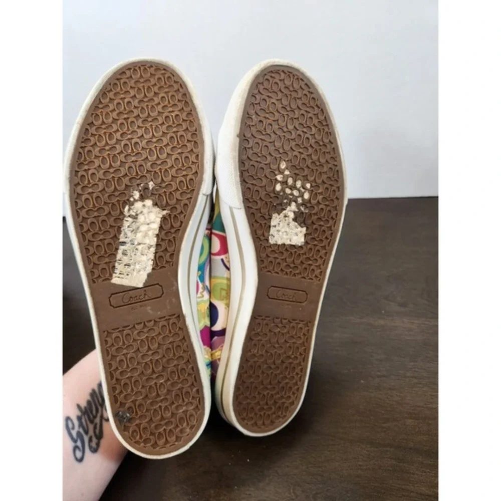 Coach Sneakers Low Top Canvas Colorful Pattern Casual Shoes Size 7.5‎ - Picture 5 of 7